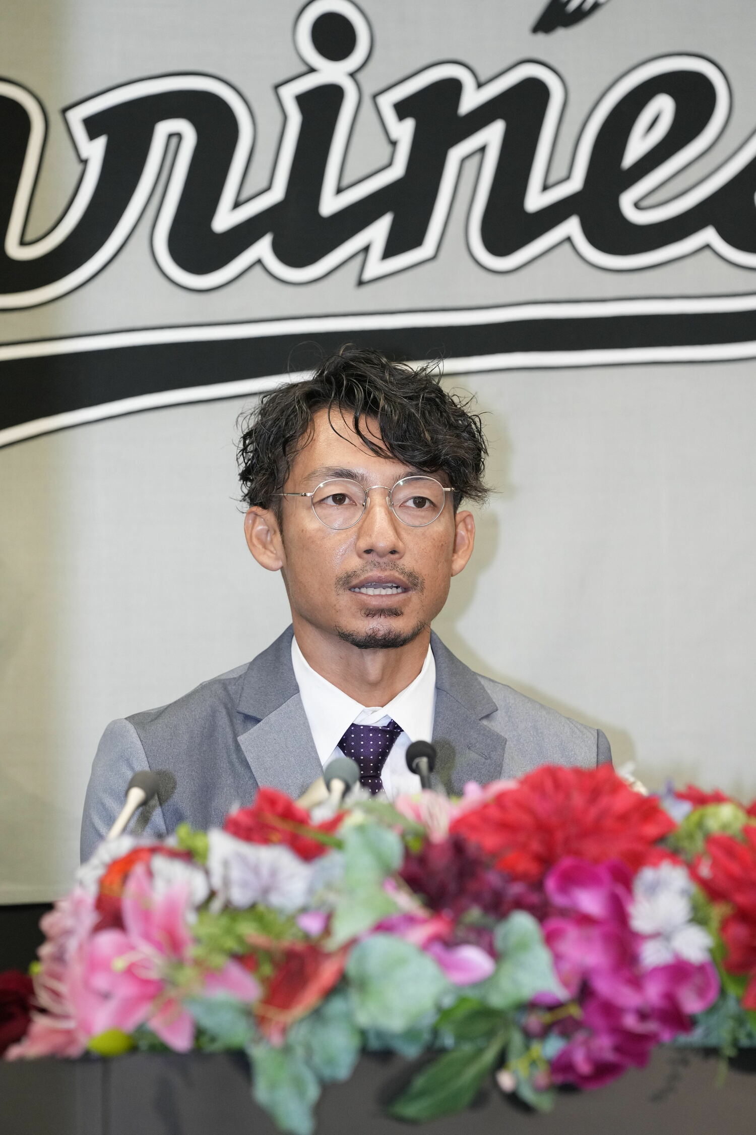 「心残りはない」と語った昨年の引退会見 ©KYODO