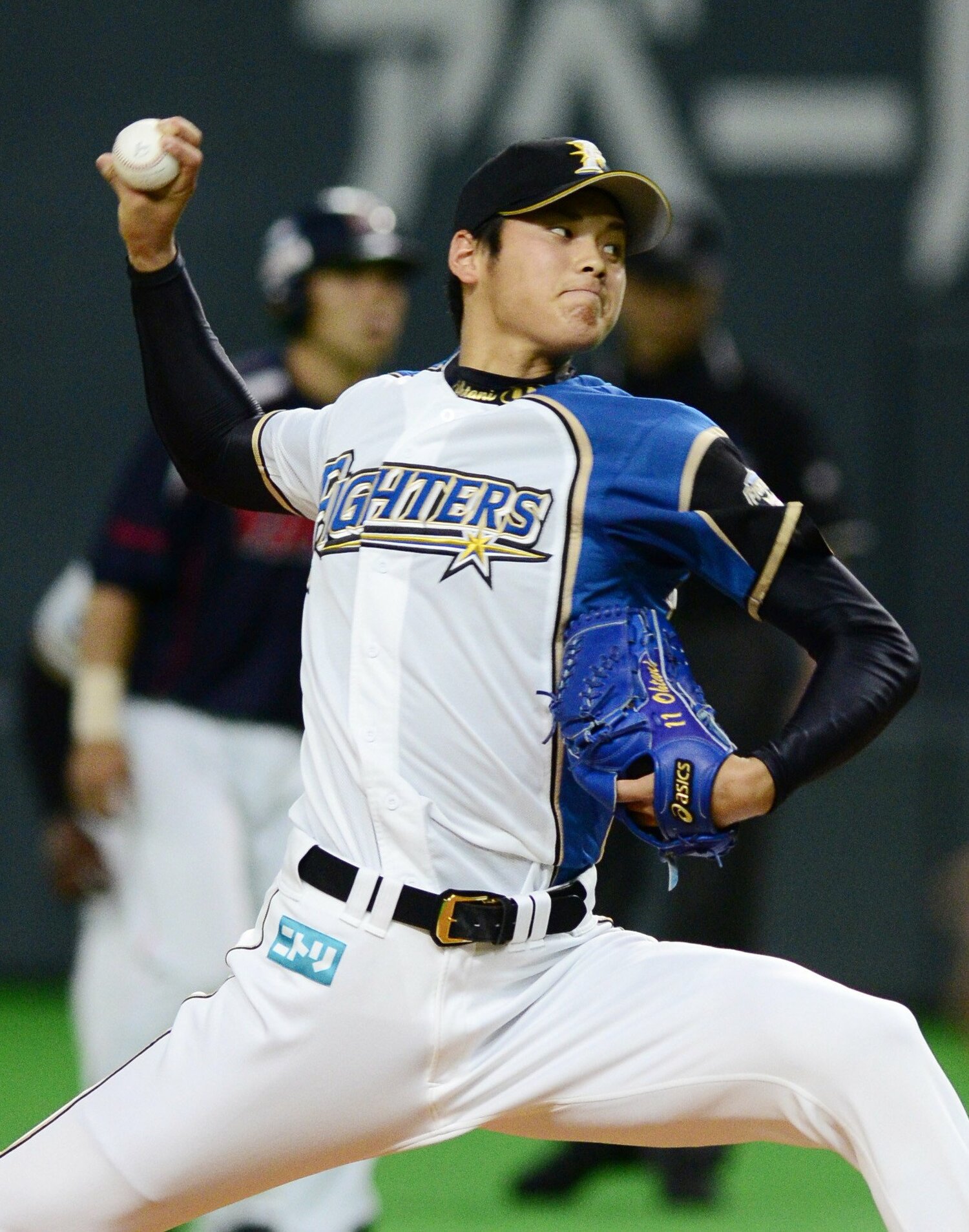 2013年、大谷のプロ初登板　©JIJI PRESS