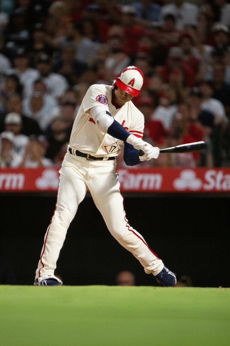 8月31日のヤンキース戦。コールから放った30号3ランの連続写真（4枚目／全11枚）©Nanae Suzuki