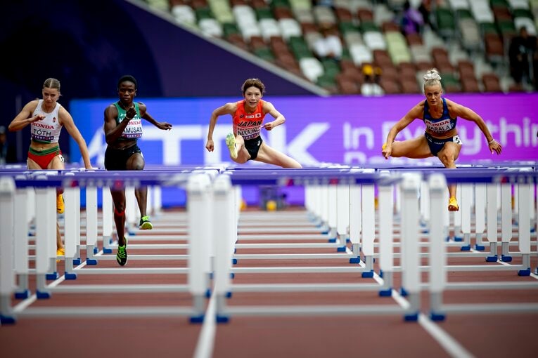 【東京世界陸上】100mハードル予選を走る中島ひとみ（長谷川体育施設）　©Kiichi Matsumoto