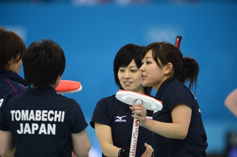 【カーリング女子レア写真】2014年ソチ五輪の吉田知那美（写真は右に続きます）  ©Naoya Sanuki/JMPA