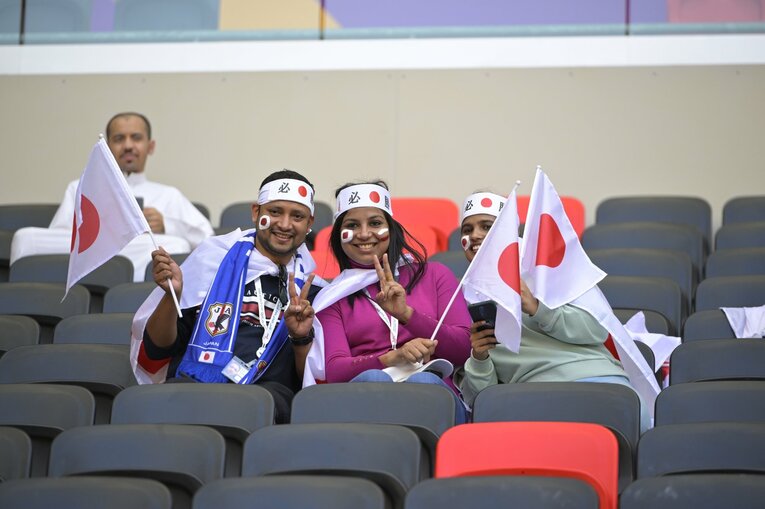 日本戦に訪れた外国人ファン　©Koki Nagahama/JMPA