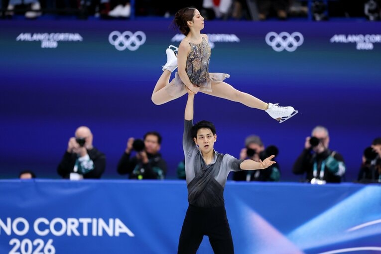 ミラノ五輪で金メダルを獲得した演技　©AFLO