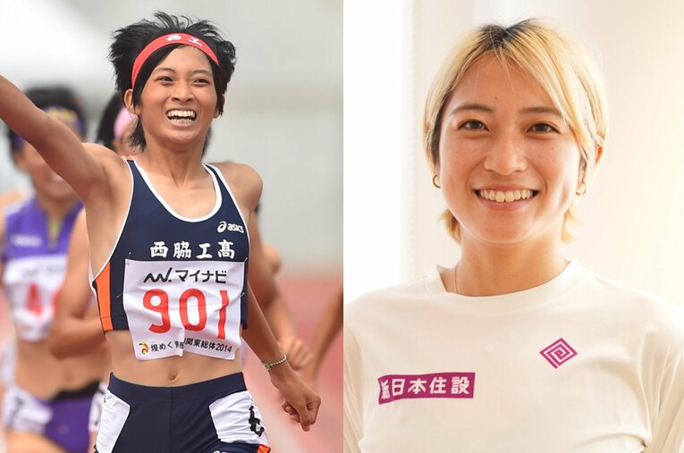 中高時代には全国制覇を経験し将来を嘱望された高橋ひなだが、大学で長いスランプに。一度は陸上の世界からドロップアウトしたという ／ photograph by (L)AFLO、(R)Satoshi Wada