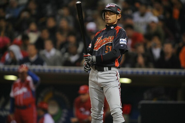 2009年WBC予選ラウンドでなかなか調子が上がらなかったイチロー　©︎Naoya Sanuki
