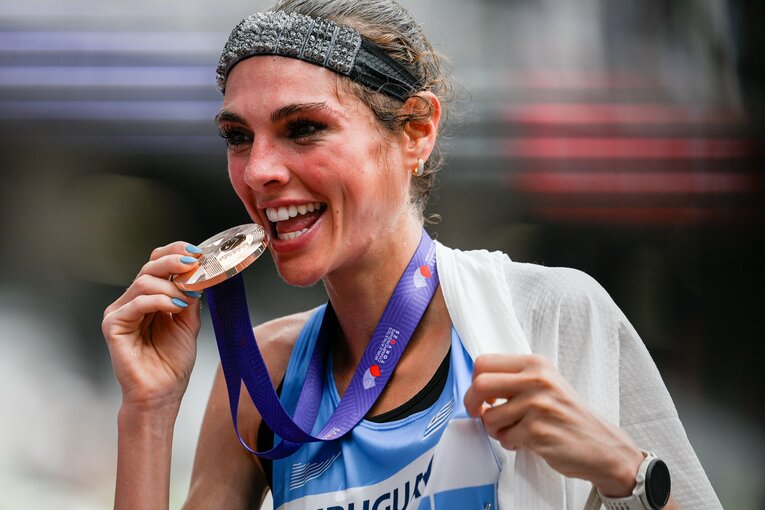 まさかの銅メダルとなったウルグアイのフリア・パテルナイン。自己記録は2時間27分台の選手だった　©Nanae Suzuki