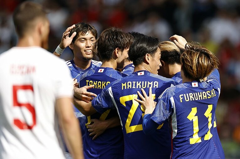 トルコ戦、4－2で勝利した日本代表。選手層の分厚さ、これまでの課題を払拭するかのようなたくましさが感じられた ／ photograph by Sipa USA/JIJI PRESS