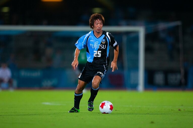 現役時代を通じて、唯一の公式戦出場となった2010年の天皇杯2回戦　©KAWASAKI FRONTALE