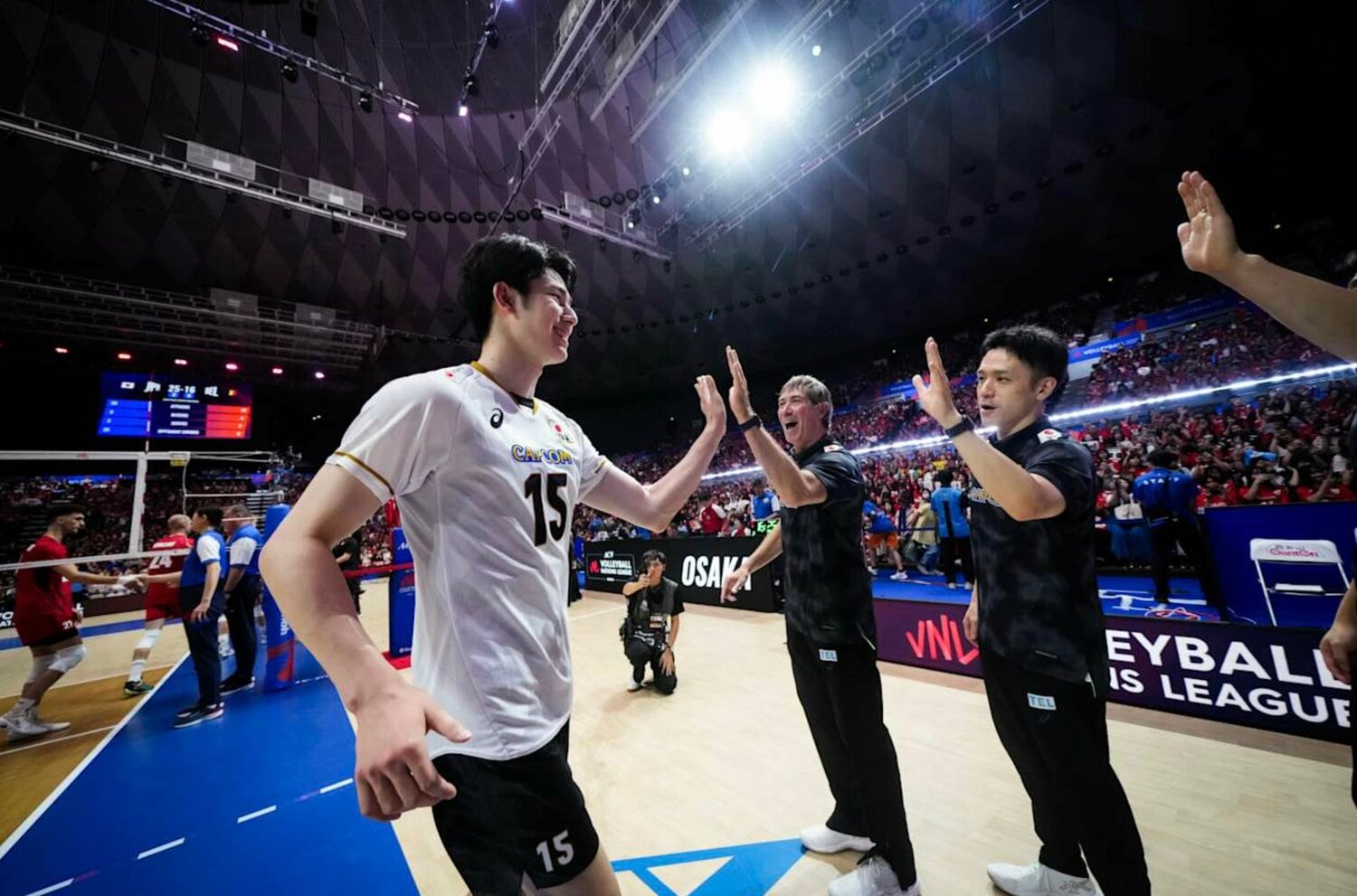 今季のネーションズリーグでは、予選ラウンド12連勝に貢献した甲斐優斗 ©︎Volleyball World