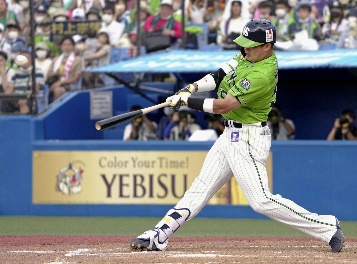 26日巨人戦での決勝3ランホームラン　©Kyodo News