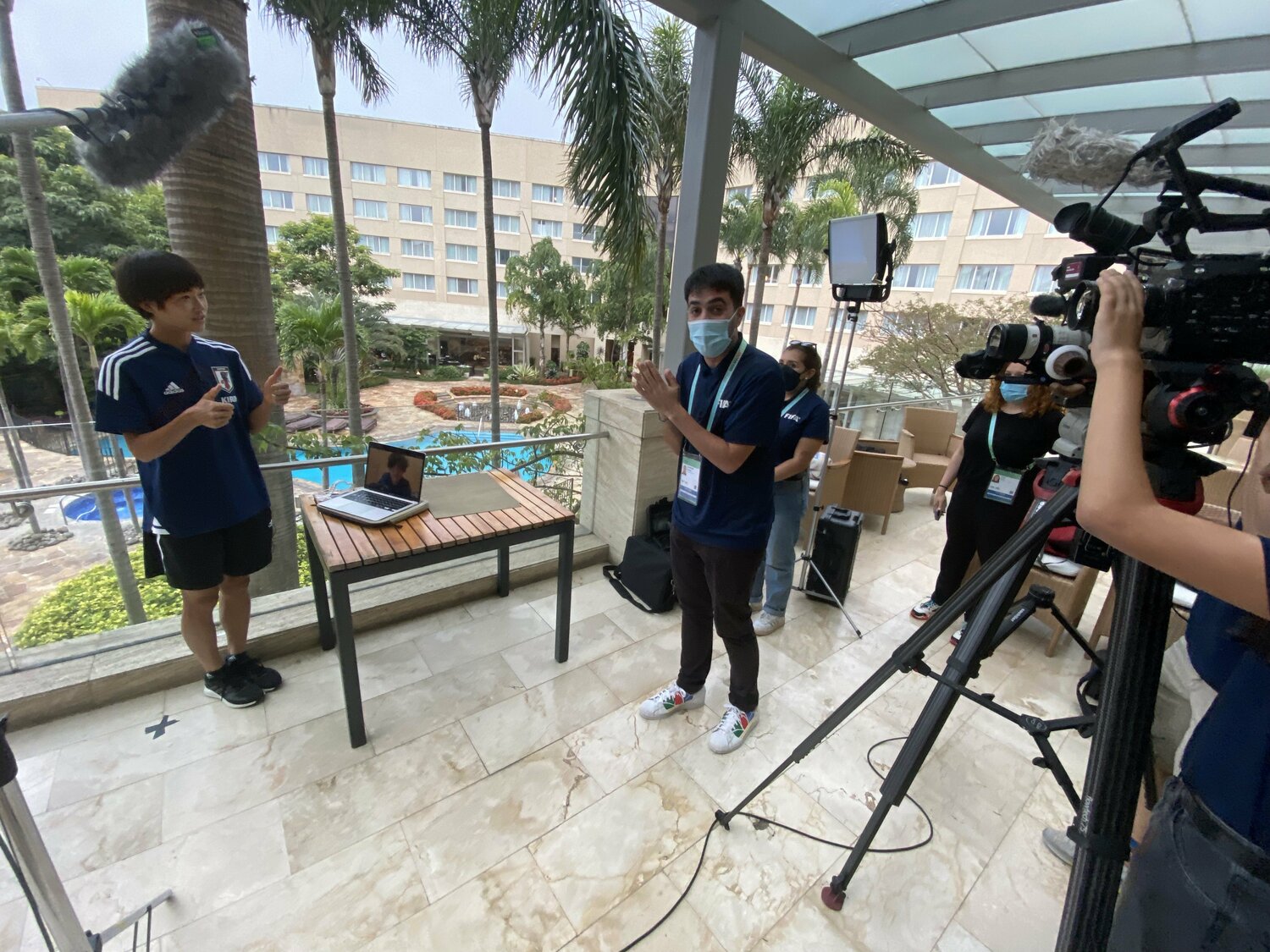 FIFAの取材を受けるFW浜野まいか　©︎JFA/PR