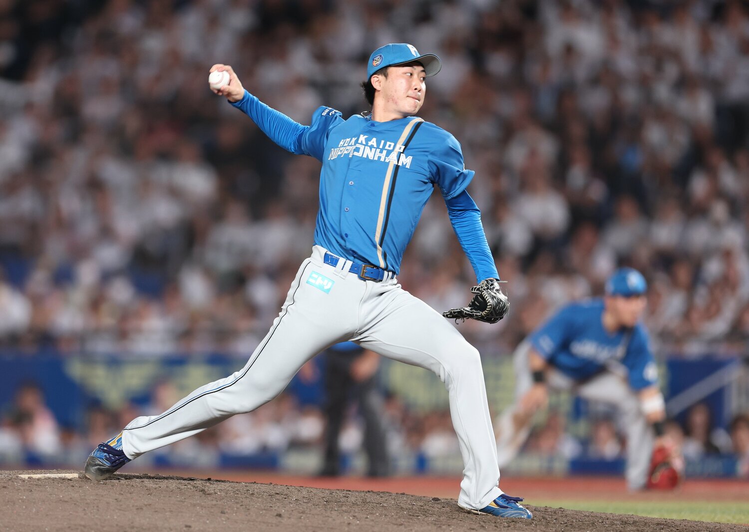 力投する日本ハムの柳川大晟　©︎JIJI PRESS