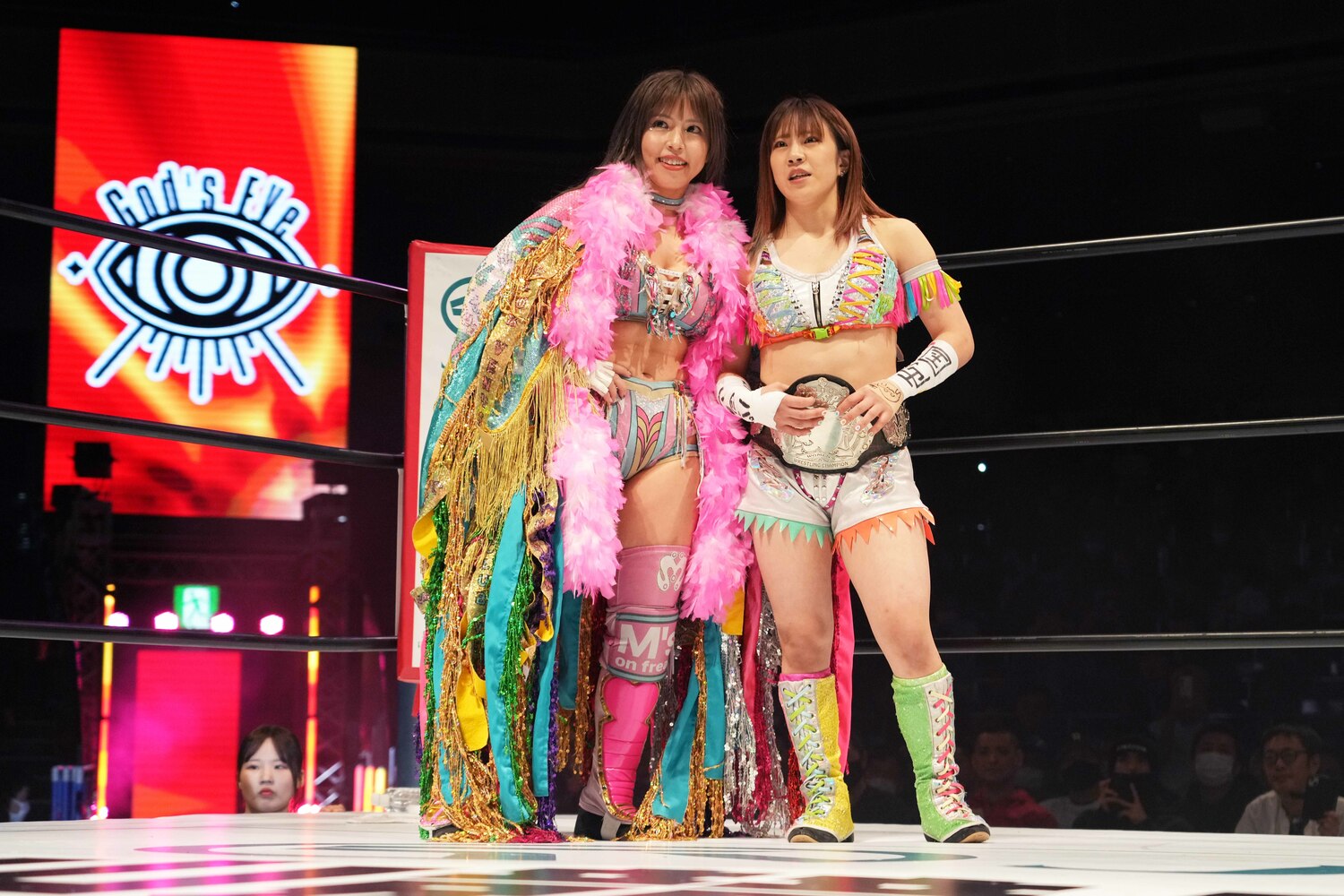 両国大会翌日、ともに練習した星来芽依とのタッグも実現　©Essei Hara