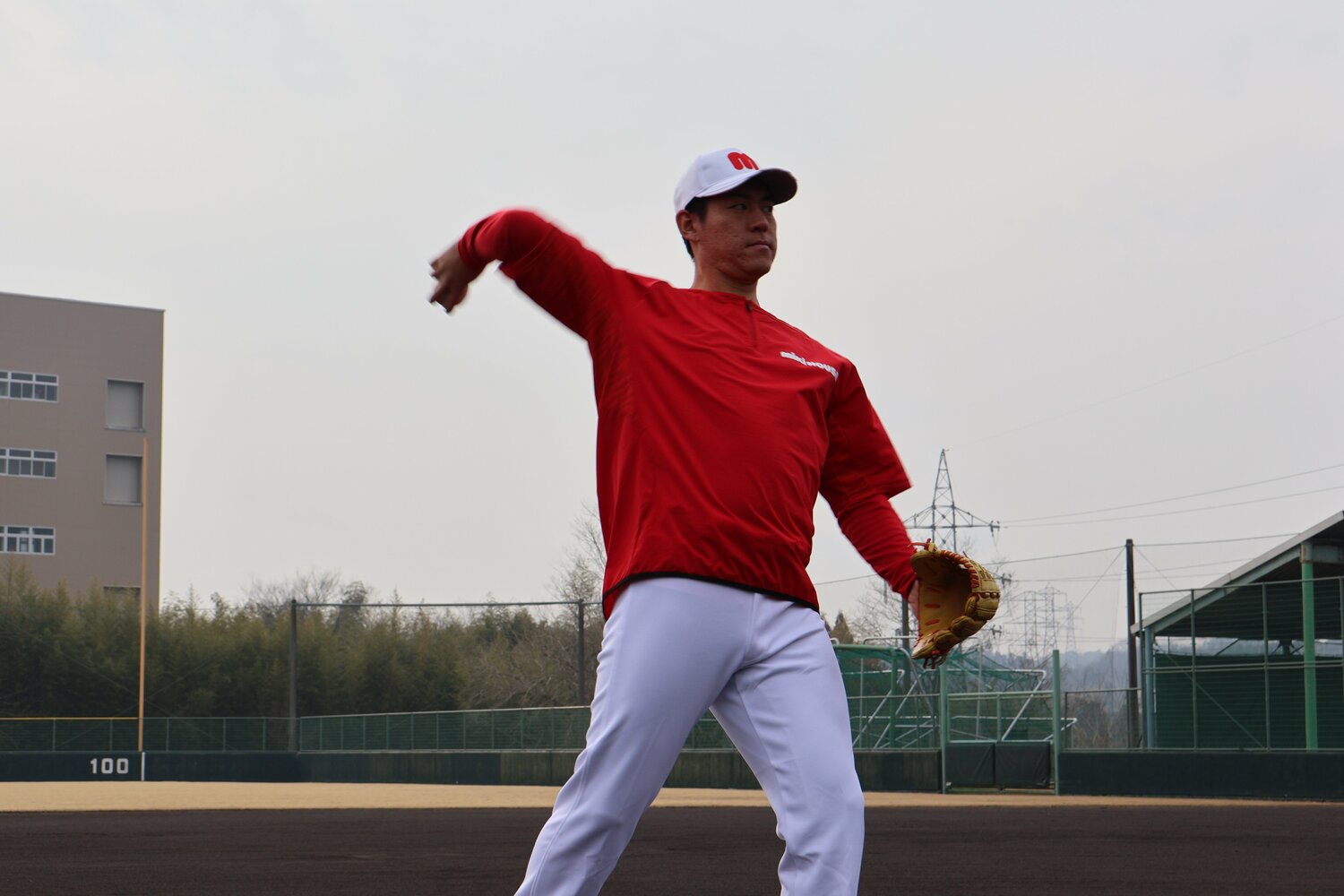 現役復帰で久しぶりに報道陣の前でのスローイング　©Fumi Sawai