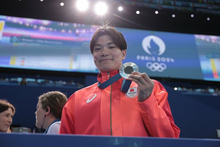 銀メダルを獲得した18歳の新鋭・松下智之　©Ryosuke Menju/JMPA