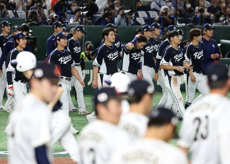 WBCの1次ラウンドで日本と対戦した韓国代表は4-13で大敗を喫した　©︎AFLO