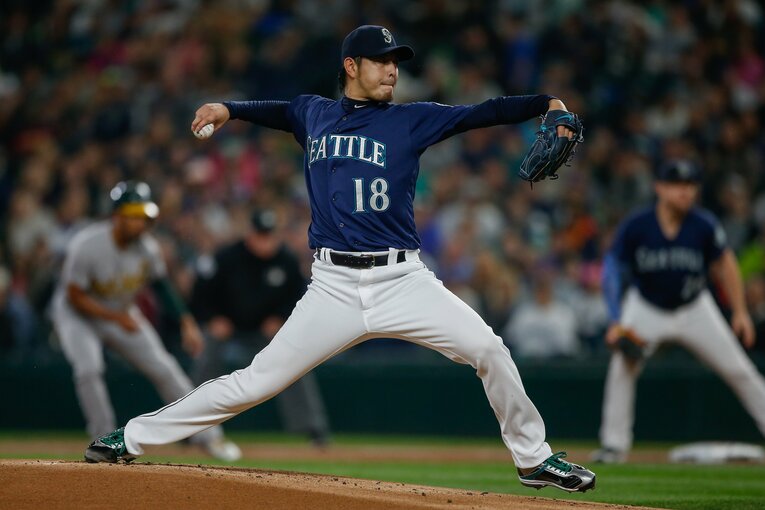 マリナーズ時代の岩隈。成功の秘訣は「素直で明るいこと」　©Getty Images