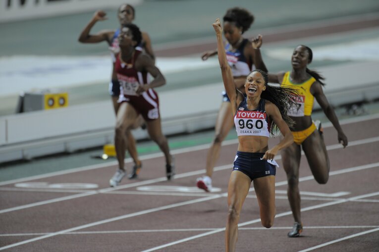 2007年世界陸上200mでは2位のキャンベルに0秒53の大差をつけて圧勝 ©︎Takuya Sugiyama