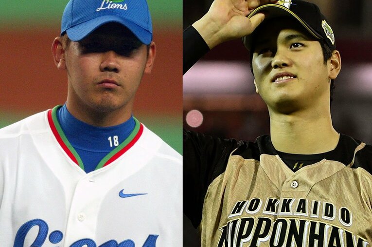 松坂大輔と大谷翔平。1980年度と1994年度生まれのヒーローだが、同学年で名選手が数多くいた世代は鮮烈な印象を残す ／ photograph by Koji Asakura/Hideki Sugiyama
