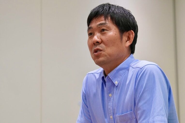 ここまでの総括と秋の欧州遠征への抱負を語ったサッカー日本代表・森保一監督　©Atsushi Iio