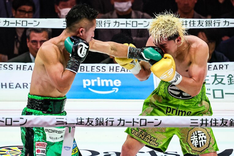 井上拓真の的確なジャブ　©Susumu Nagao