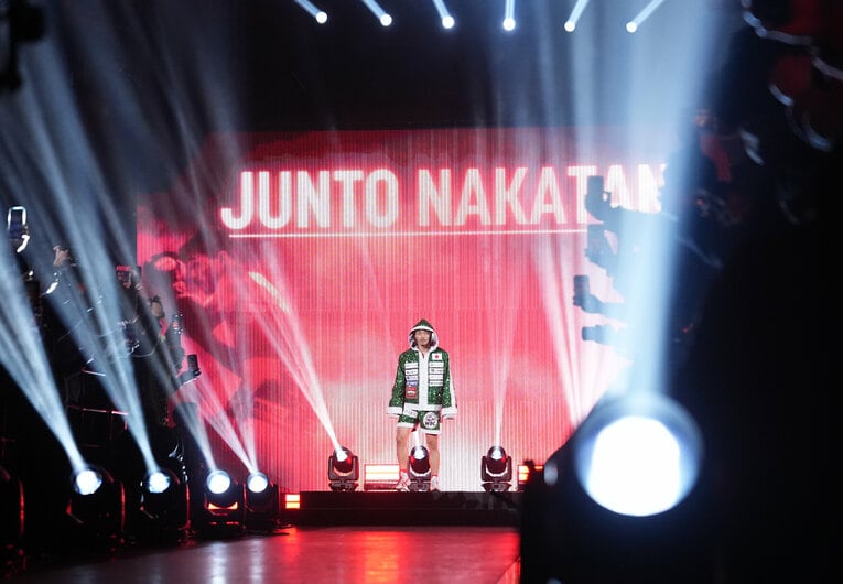 中谷潤人の入場。2月24日、有明アリーナ　©Naoki Fukuda