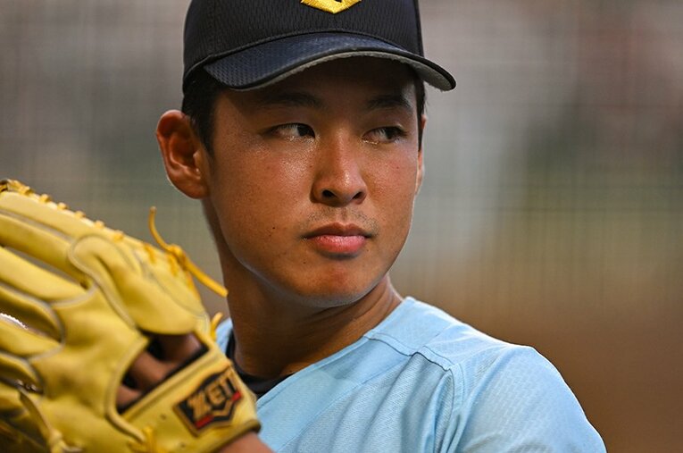 甲子園で躍動した近江・山田陽翔。スカウト視点で今夏の成長とともに「スター性」にも注目している　©Hideki Sugiyama