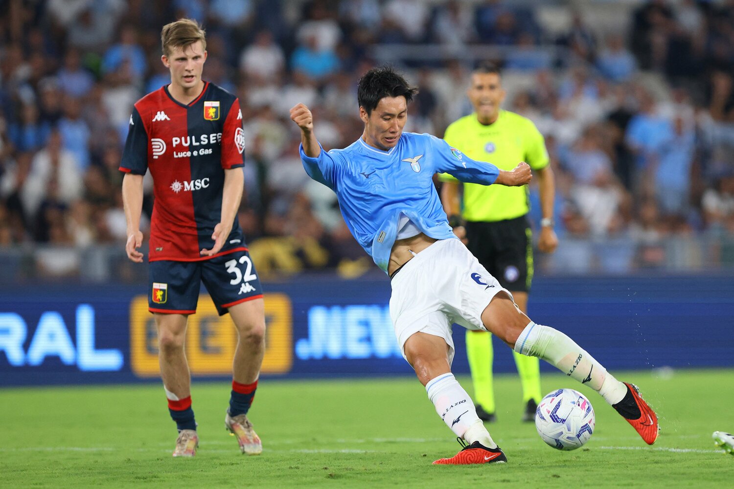 ラツィオでは3試合に出場し、すでに得点を決めている鎌田 ©DPPI/Getty Images