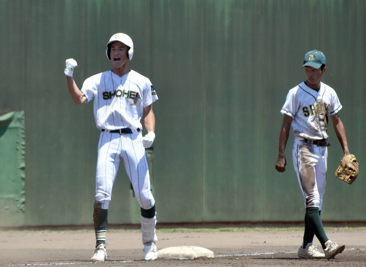 最後の夏の埼玉大会、対正智深谷戦で適時三塁打を放った吉野 ©Sankei Shimbun