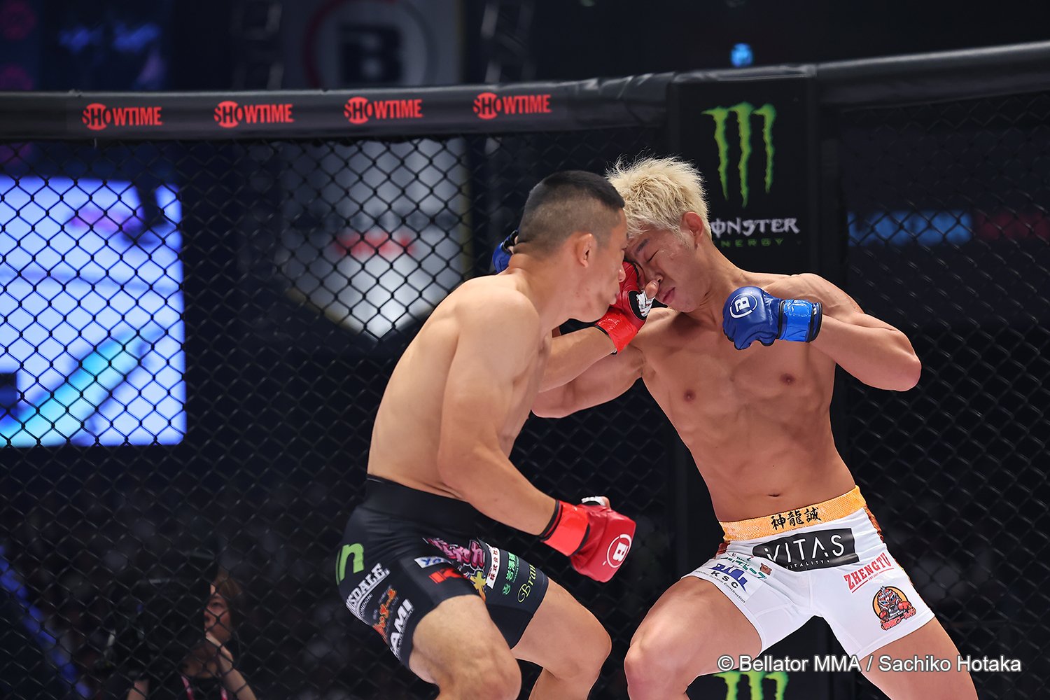 堀口の指が神龍の右目に入った瞬間　©Bellator MMA／Sachiko Hotaka