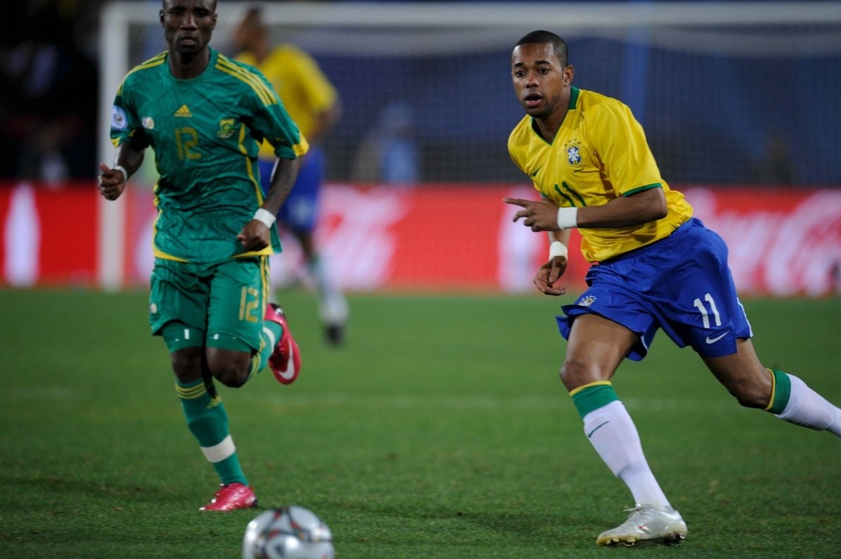 ブラジル代表時代のロビーニョ　©Sports Graphic Number