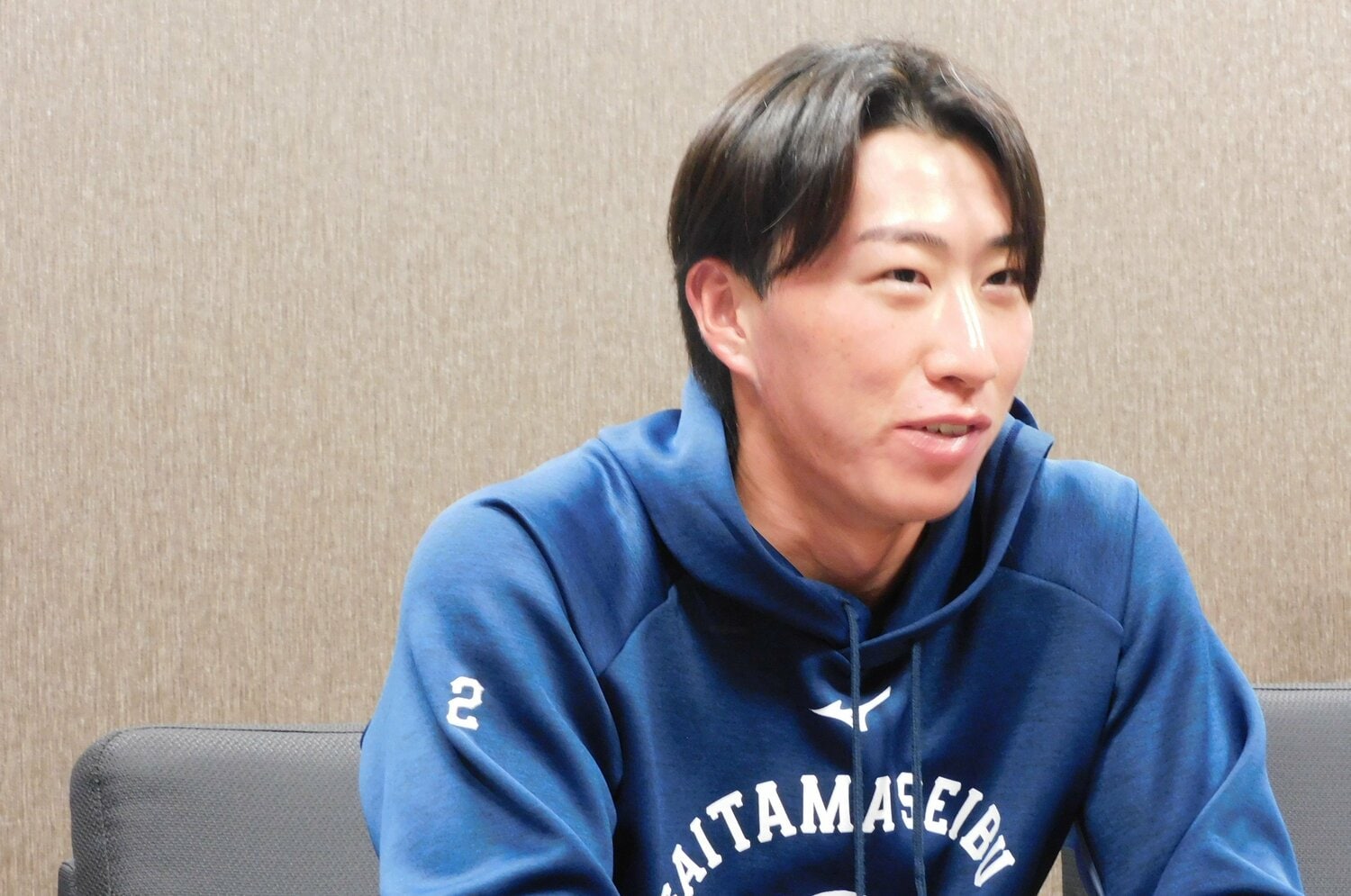 トレーニングについて語る斎藤大翔　©Number Web