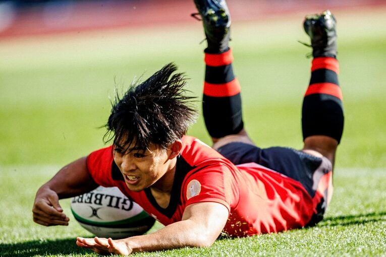 大学選手権決勝で3トライを奪ったWTB白國亮太（4年＝摂津）　©︎Kiichi Matsumoto