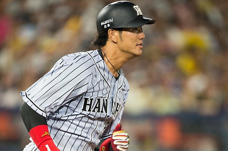 2015年DeNA戦の阪神・中谷 ／ photograph by Nanae Suzuki