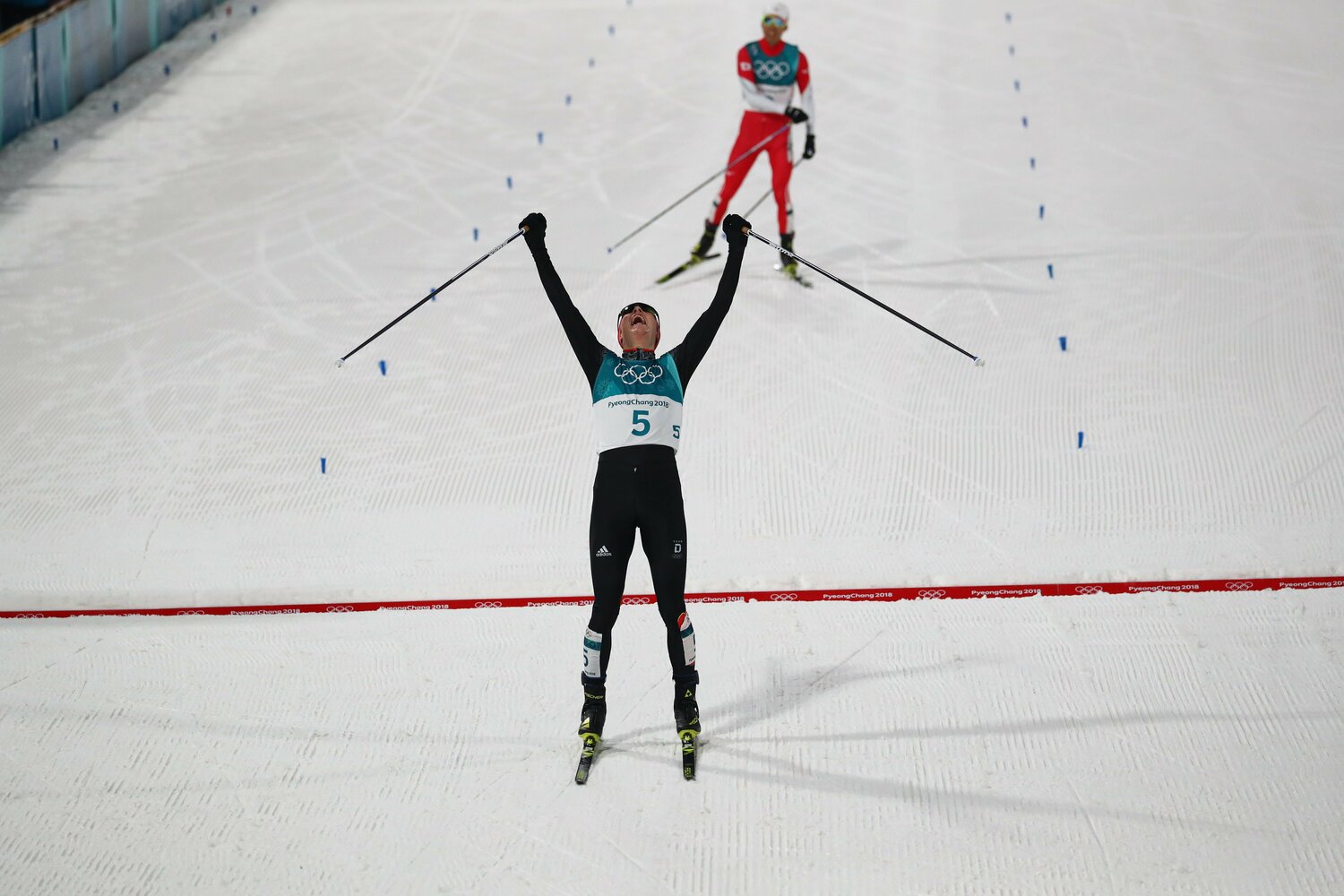 2018年平昌五輪。エリック・フレンツェル（ドイツ）にあと一歩及ばず、連覇を許した　©︎Getty Images