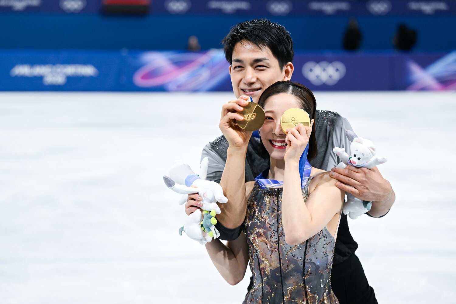 ペアでの優勝は日本史上初の快挙。33歳の木原龍一は日本冬季五輪最年長金メダリストになった ©︎Asami Enomoto/JMPA