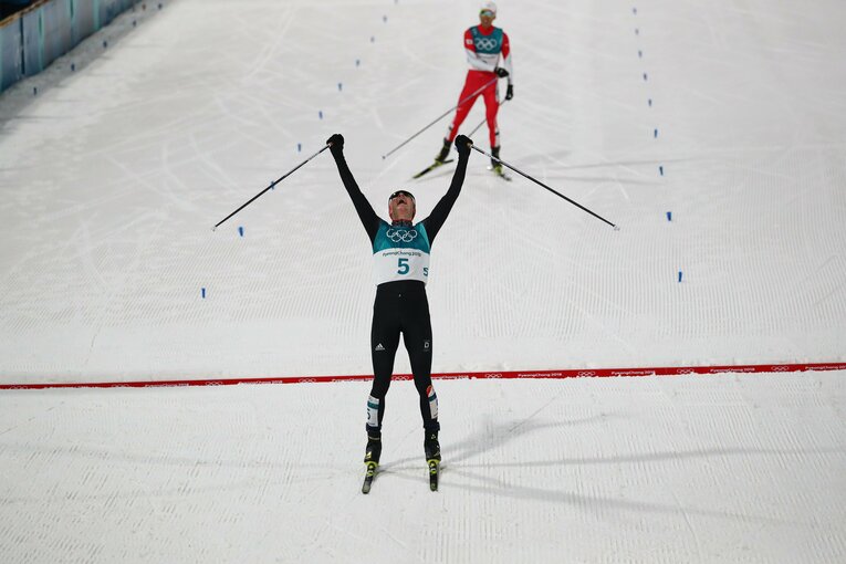 2018年平昌五輪。エリック・フレンツェル（ドイツ）にあと一歩及ばず、連覇を許した　©︎Getty Images