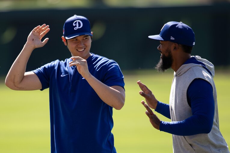 昨年9月に右肘手術を行い、今年は打者に専念する大谷　©Nanae Suzuki