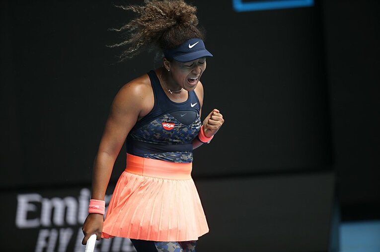 マッチポイントを握られながらも逆転勝ち。大坂なおみは日ごとに強さを増す印象だ ／ photograph by Hiromasa Mano