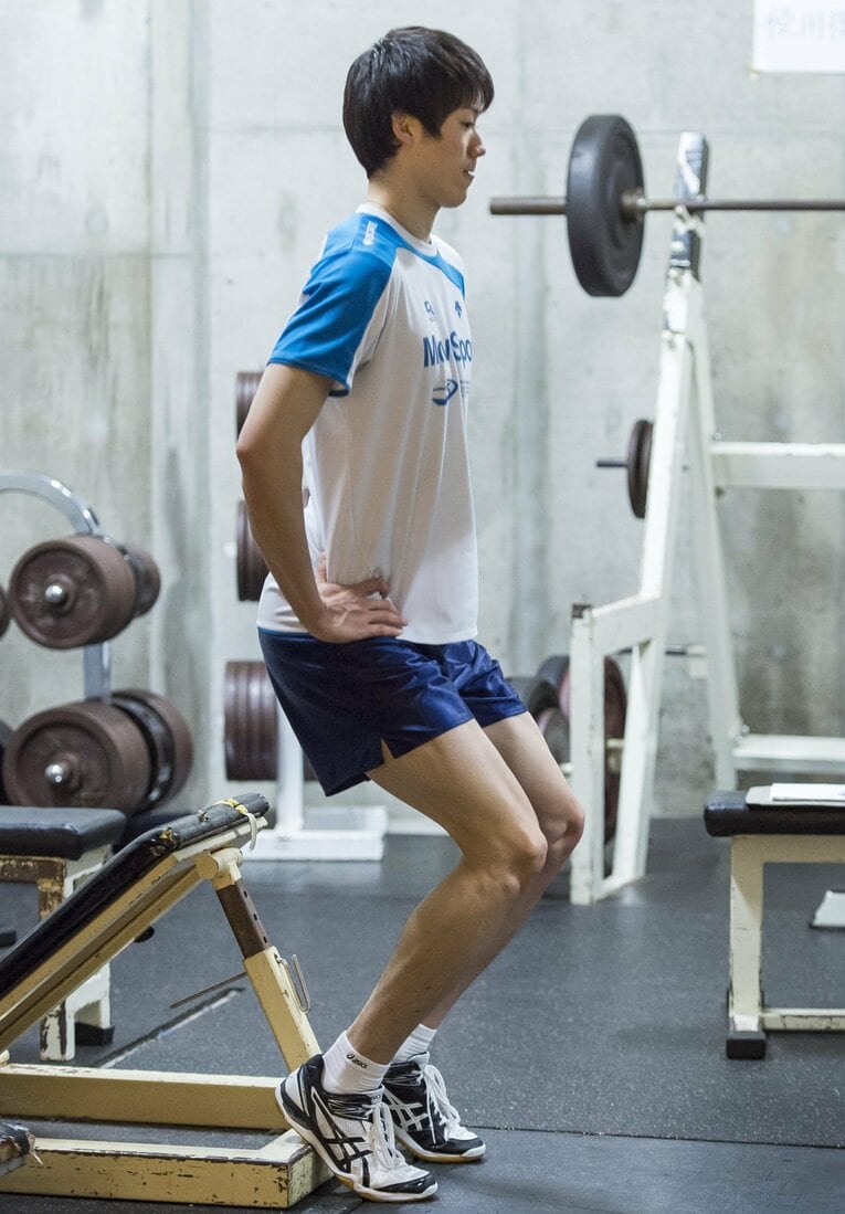 中央大学時代の筋トレ風景（2015年）©Takuya Sugiyama