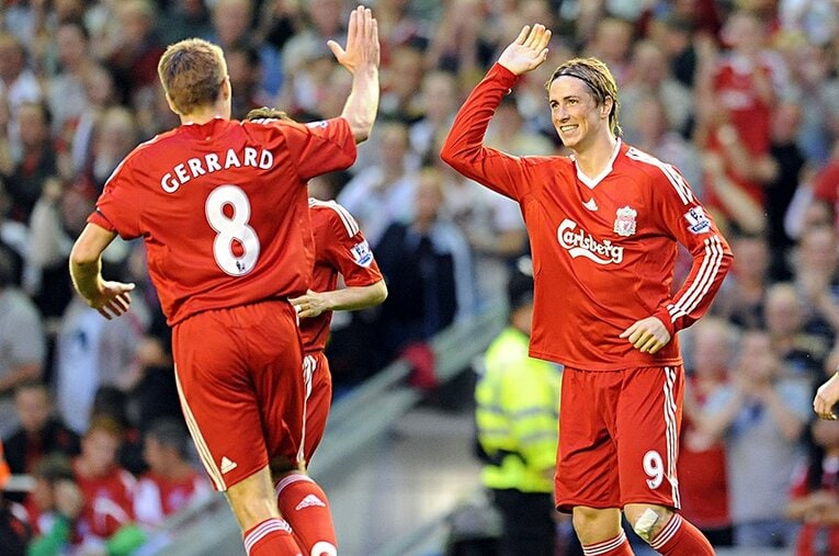 リバプールでジェラードとホットラインを築き上げたトーレス。当時の決定力とキュートさは鮮烈な印象を残した。 ／ photograph by Getty Images