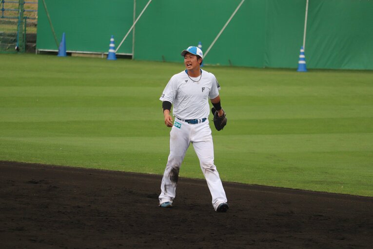 キャンプで精力的にトレーニングに励む進藤　©Yu Takagi