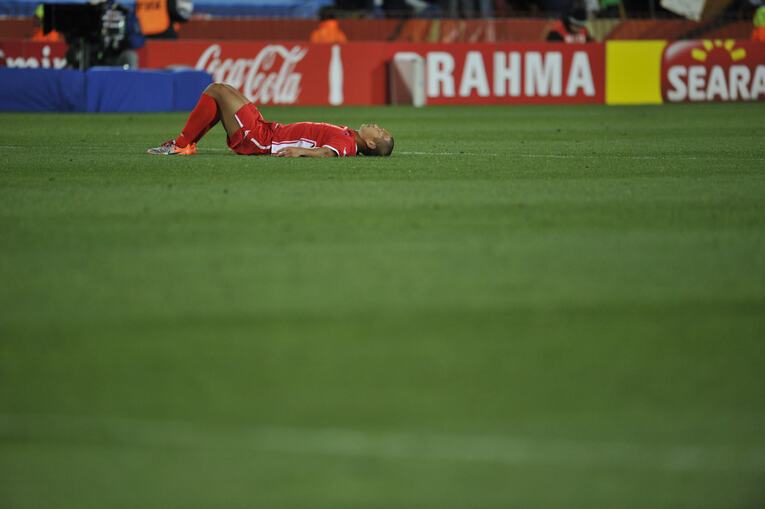 2010南アフリカワールドカップ、ブラジル戦にて　©Takuya Sugiyama/JMPA