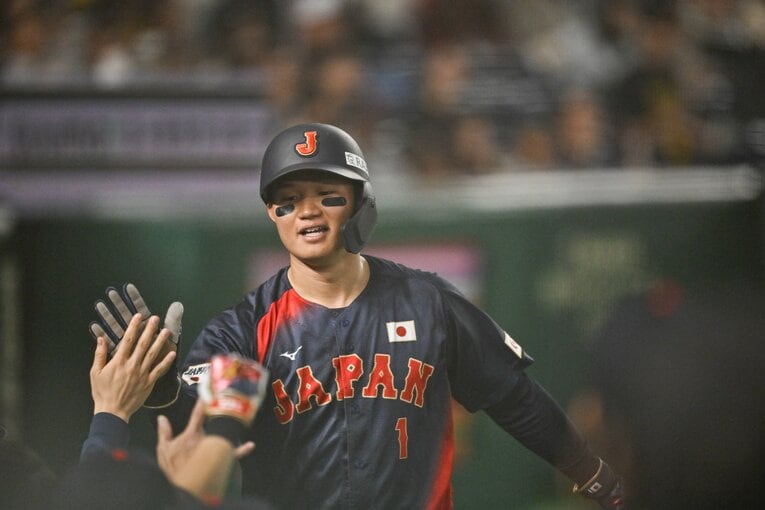 昨年11月の日韓戦でも存在感が光った阪神・森下　©Nanae Suzuki