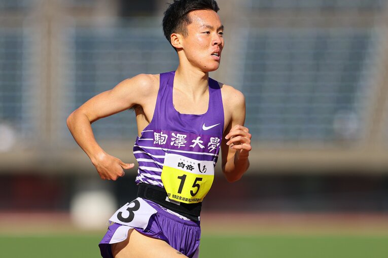 駒大の1年生ルーキー、佐藤圭汰。1500m、3000m、5000mの3種目で高校記録を打ち立てた逸材だ　©AFLO