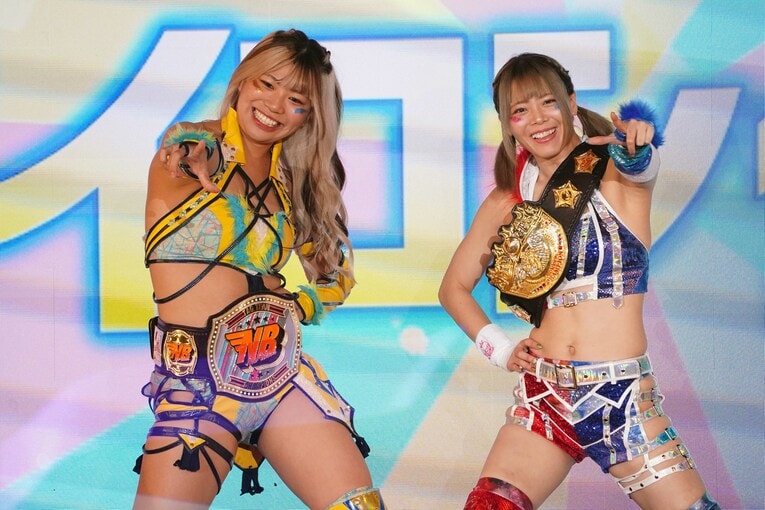 19歳の羽南とのタッグで若さを吸収。タッグ王座のベルトを狙う　©Essei Hara