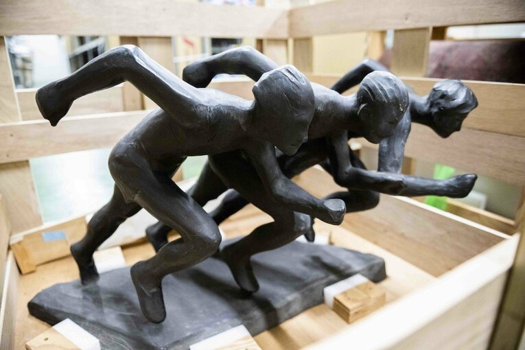 1936年ベルリン五輪で実施された芸術競技・彫刻部門に出品された彫刻家・畑正吉の作品　©Asami Enomoto