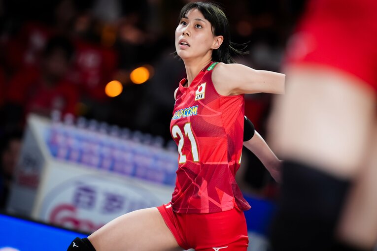 和田由紀子（VNL韓国戦）©︎Volleyball World