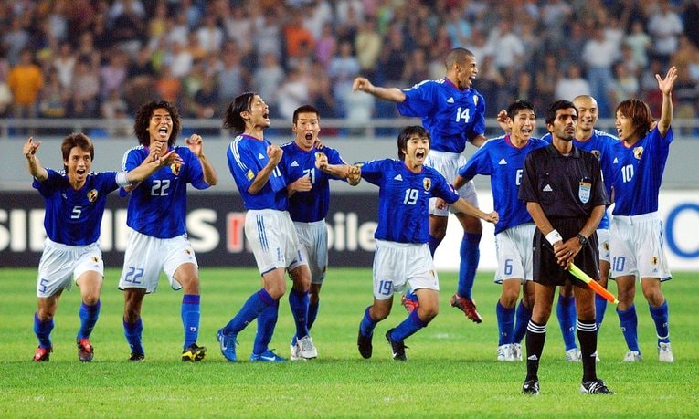 17年前、04年7月31日のアジアカップ準々決勝ヨルダン戦。川口能活が神セーブを連発し、7人目まで進んだPK戦を4-3で制した　©AFLO