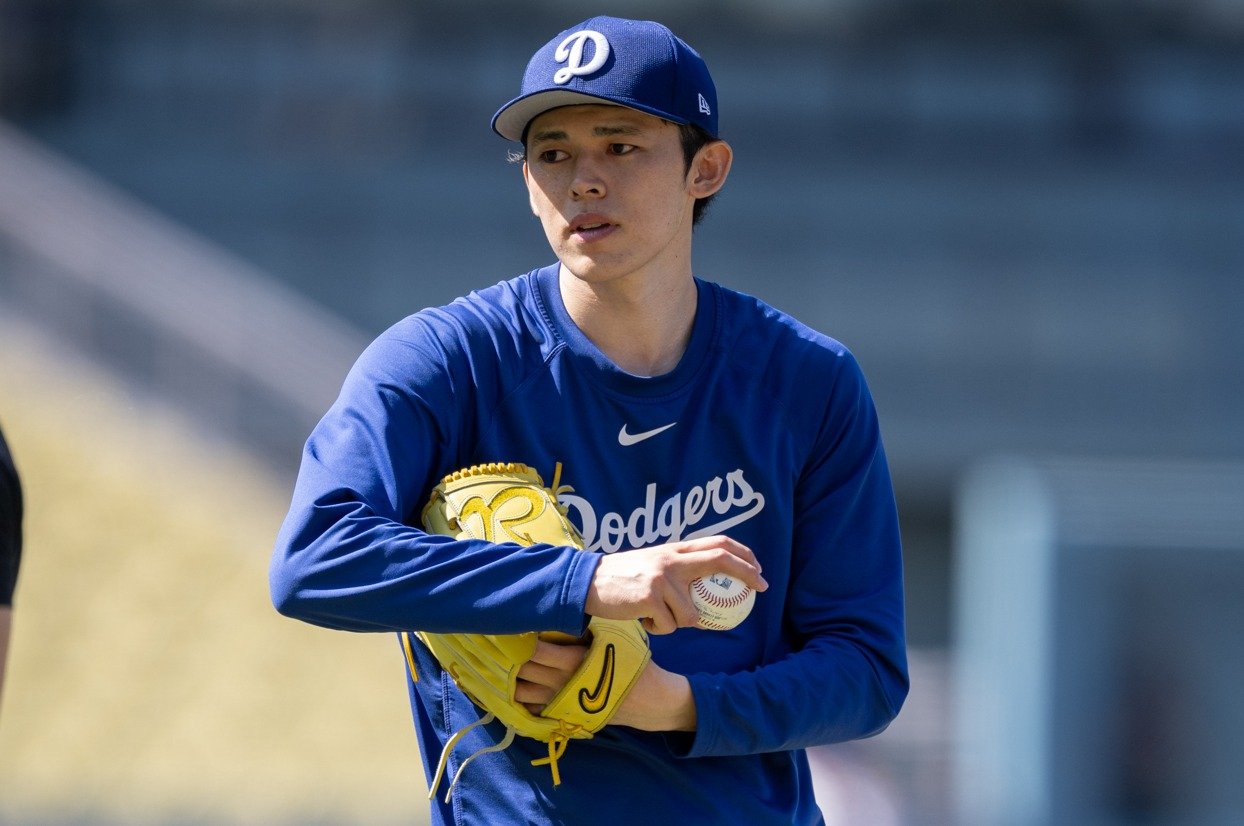 復帰に向けた調整を続けているドジャースの佐々木朗希　©Nanae Suzuki